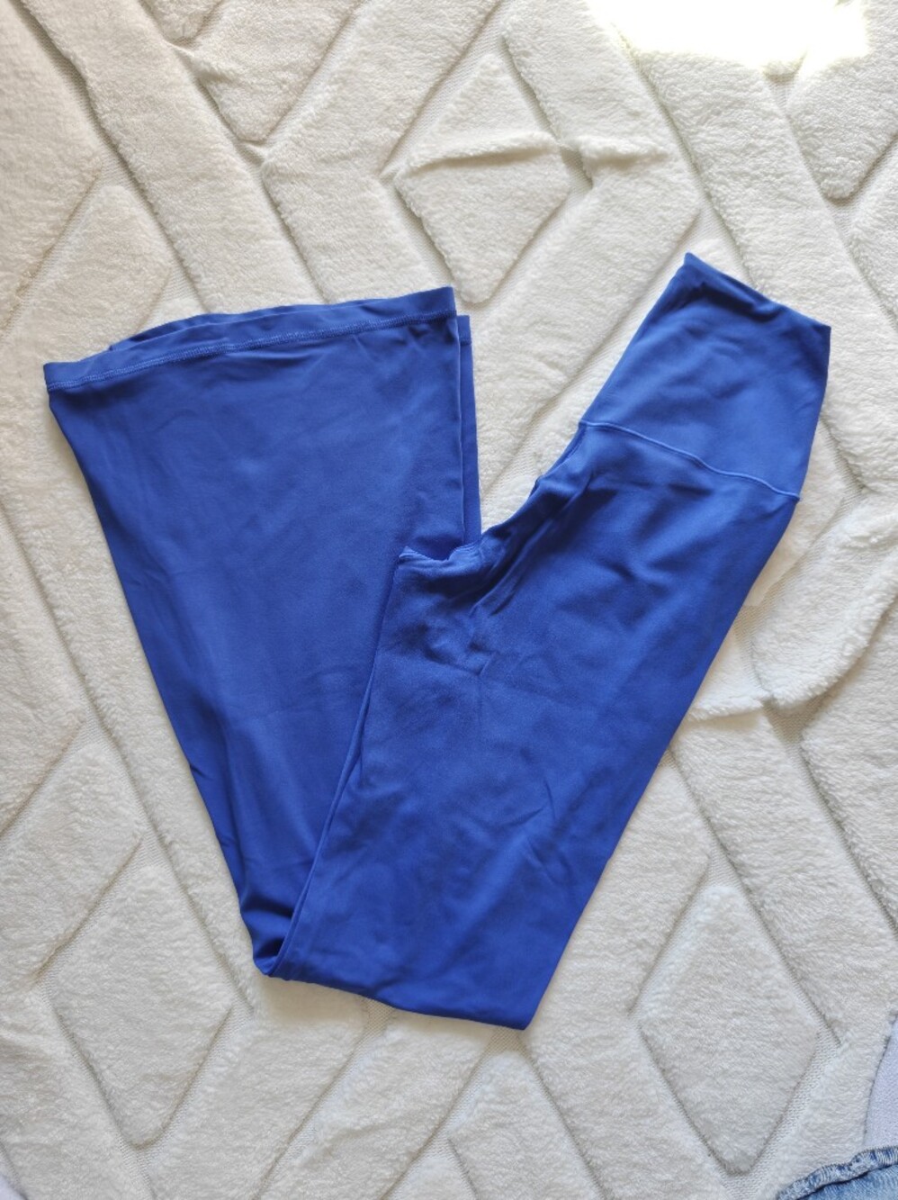 Women's High-Rise Wide Leg Pants - Cobalt Blue Size Medium Short